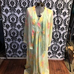 Vintage 70s Maxi Dress with Matching Coat